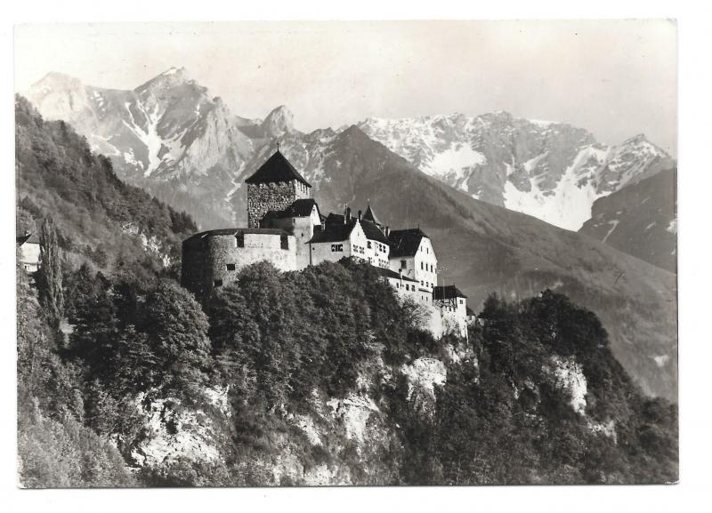 Liechtenstein Castle Schloss Vaduz Palace Vtg Real Photo Postcard 4X6 RPPC