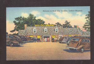 CHATTANOOGA TENNESSEE ROCK CITY GARDENS STORE OLD CARS POSTCARD