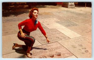 HOLLYWOOD, CA ~ Actress JANE WYMAN Grauman's Chinese Theater c1950s  Postcard