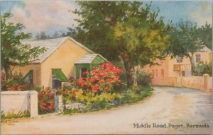 Postcard Middle Road Paget Bermuda