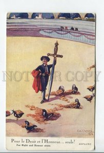 461204 World War I Propaganda Spain For Right and Honour alone Dupuis postcard