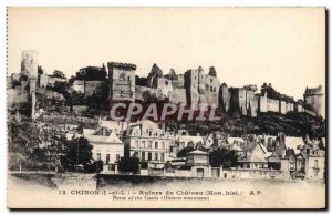 Old Postcard Chinon Castle Ruins