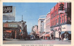 Patton Avenue, looking west Asheville, NC, USA Postcard 1952