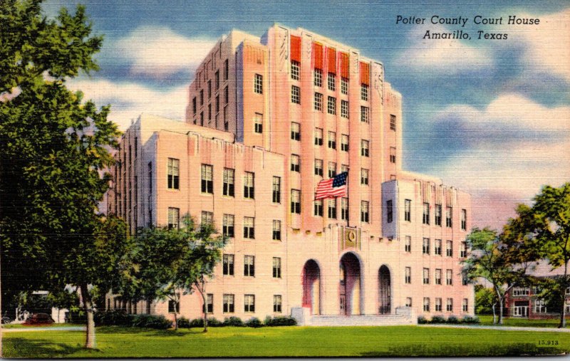 Texas Amarillo Potter County Court House 1946