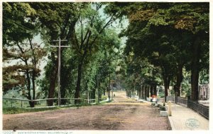 Vintage Postcard 1909 Westminster Street View Dirt Road Bellows Falls Maine ME