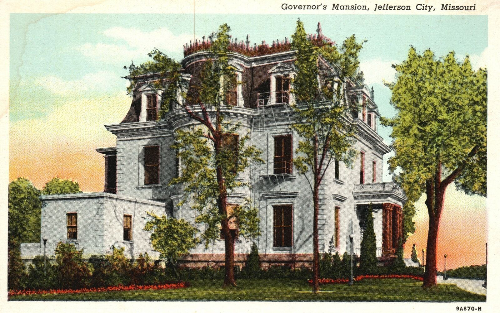 Vintage Postcard 1920's Governor's Mansion House Jefferson City ...