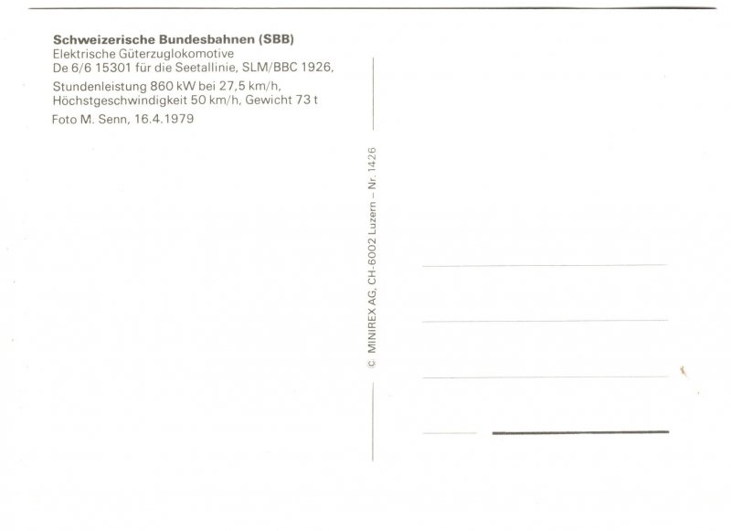 Electric Locomotive Train Engine, Studienleistung, Germany, 1979
