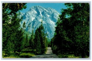 Wyoming Postcard Mt Moran Teton National Park Jackson Lake 1960 Vintage Unposted