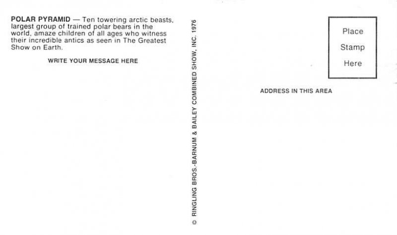 Polar Pyramid The Greatest Show on Earth Circus Unused 