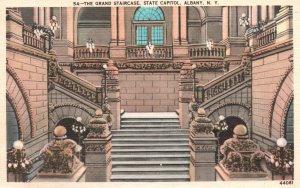 Vintage Postcard The Grand Staircase State Capitol Building Albany New York NY