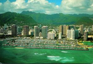 Hawaii Honolulu Aerial View Ali Wai Yacht Harbor