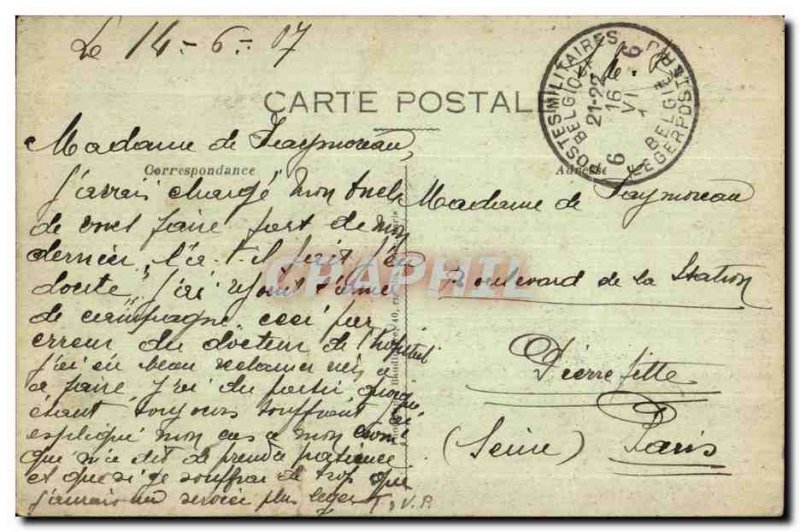 Postcard Old Victory of Yser King ALbert and Poincare president arrive in the...