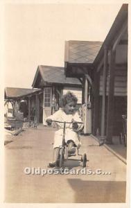 Child on tricycle Real Photo Bicycle Unused 