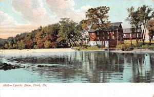 YORK, PA Pennsylvania   LAUCKS DAM & Old Mill   c1900's UDB Postcard