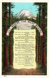 VINTAGE POSTCARD OUT WHERE THE WEST BEGINS MAILED FROM SANDPOINT IDAHO 1941