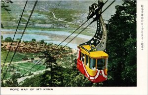 Rope Way of Mt. Kinka Japan Gondola Unused Japanese Postcard G27