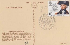Maritime Heritage Portsmouth Lord Nelson First Day Cover Ltd 1500 Stamp Postcard