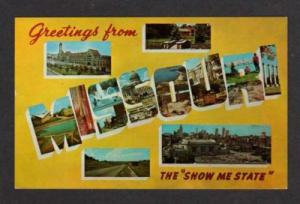 MO Greetings from MISSOURI  State Large Letter Postcard