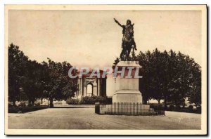 Postcard Old Montpellier Herault Garden of Peyrou Statue of Louis XIV and Cha...