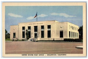 c1930's United States Post Office Building Inglewood California CA Postcard