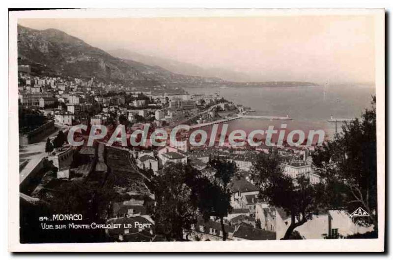 Old Postcard Monaco Monte Carlo View Of The Port