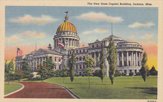 New State Capitol Building Jackson Mississippi Curteich