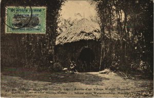 PC BELGIAN AFRICA, ENTRÃE D'UN VILLAGE WATUZI, Vintage Postcard (b31124)