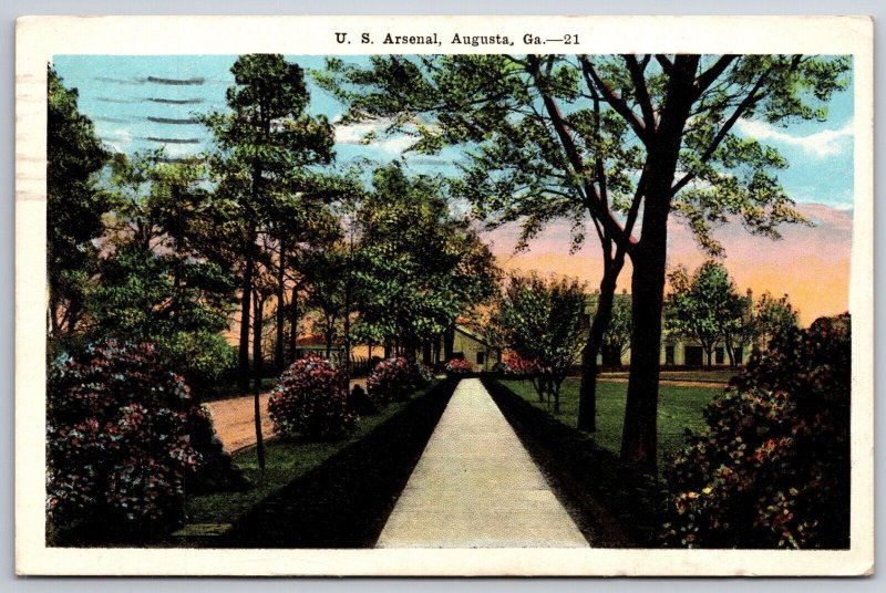 United States Arsenal Augusta Georgia GA 1925 WB Postcard H15 