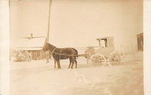 Springport MI R.F.D. #4 Mail Carrier Horse & Wagon 1911 RPPC Postcard