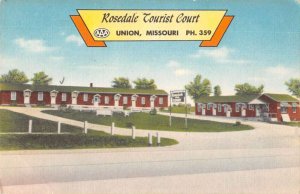 Union Missouri Rosedale Tourist Court Vintage Postcard AA23903