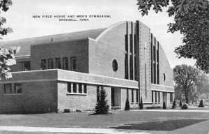 GRINNELL, IA Iowa  NEW FIELD HOUSE & MEN'S GYMNASIUM  c1940's B&W Linen Postcard