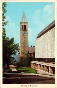 Cornell University Campus Library & Tower Ithaca New York Chrome Postcard 