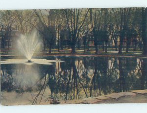 Divided-back FOUNTAIN AND POND ON THE COMMON Lawrence Massachusetts MA AD7719