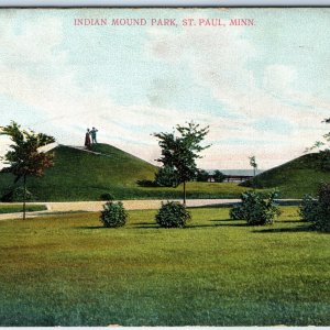 c1900s St Paul, MN Indian Mound Park PC Couple Hill Ancient Native American A169