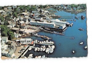 Boothbay Harbor Maine ME Vintage Postcard Aerial View Public Landing Wharf