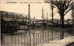 CPA BAZANCOURT Usine Lelarge et Pont sur la SUIPPE (491380)