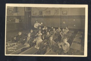 RPPC GARNER IOWA 1st GRADE HIGH SCHOOL CLASS INTERIOR REAL PHOTO POSTCARD