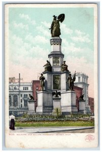 Soldiers' And Sailors' Monument Statue Detroit Michigan MI Vintage Postcard