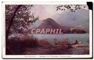 Annecy - Lake - Duingt and Mountain - Old Postcard