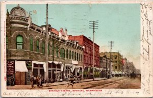 Sprague Avenue, Spokane WA c1905 Undivided Back Vintage Postcard Q48