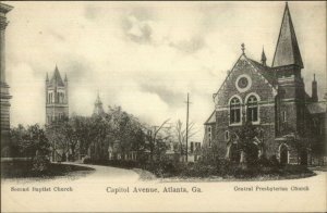 Atlanta GA Capitol Ave Churches c1905 Postcard