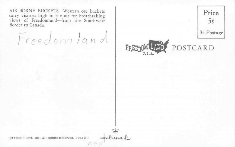 Bronx NY Freedomland Air-Borne Buckets Postcard