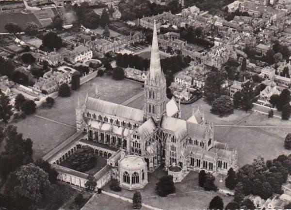 England Salisbury Cathedral Aerial View