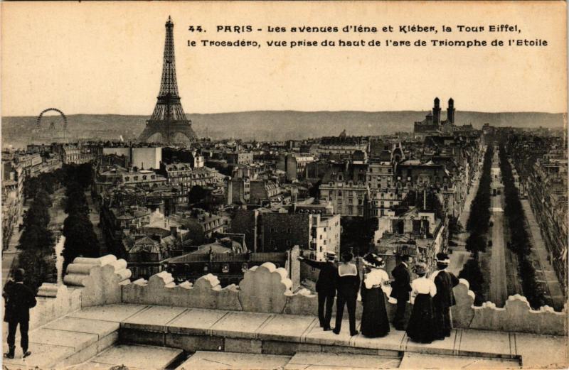 CPA PARIS 16e-Les Avenues d'Iéna et Kléber-La Tour Eiffel-Le Trocadéro (325607)