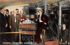 Washington  D.C. U.S. Treasury, Macerator, Color Lithograph Vintage PC U10286