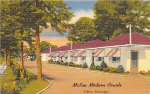 J57/ Fulton Mississippi Postcard c1940s Linen McKee Modern Courts 41