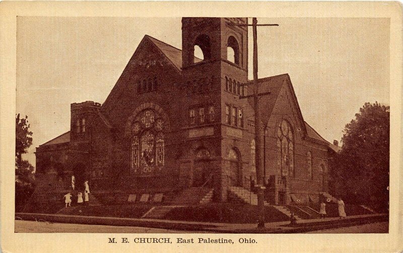 East Palestine Ohio 1920s Postcard M.E. Church