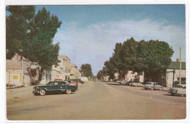 Choteau Montana Street Scene Cars 1950s  postcard