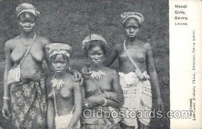 Mendi, Girls Sierra Leone African Nude, Nudes, Postcard Post Card  Mendi, Gir...