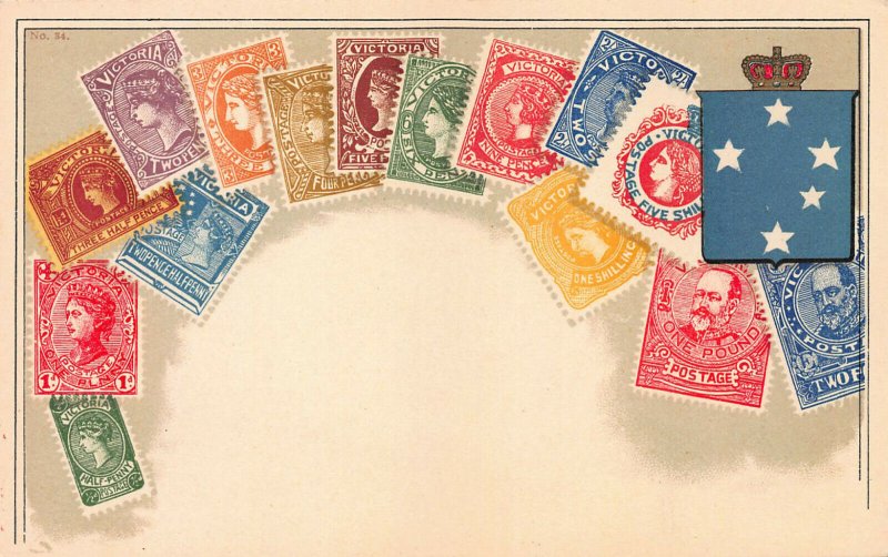 Victoria, Australian State, Stamps on Early Postcard, Published by Ottmar Zieher